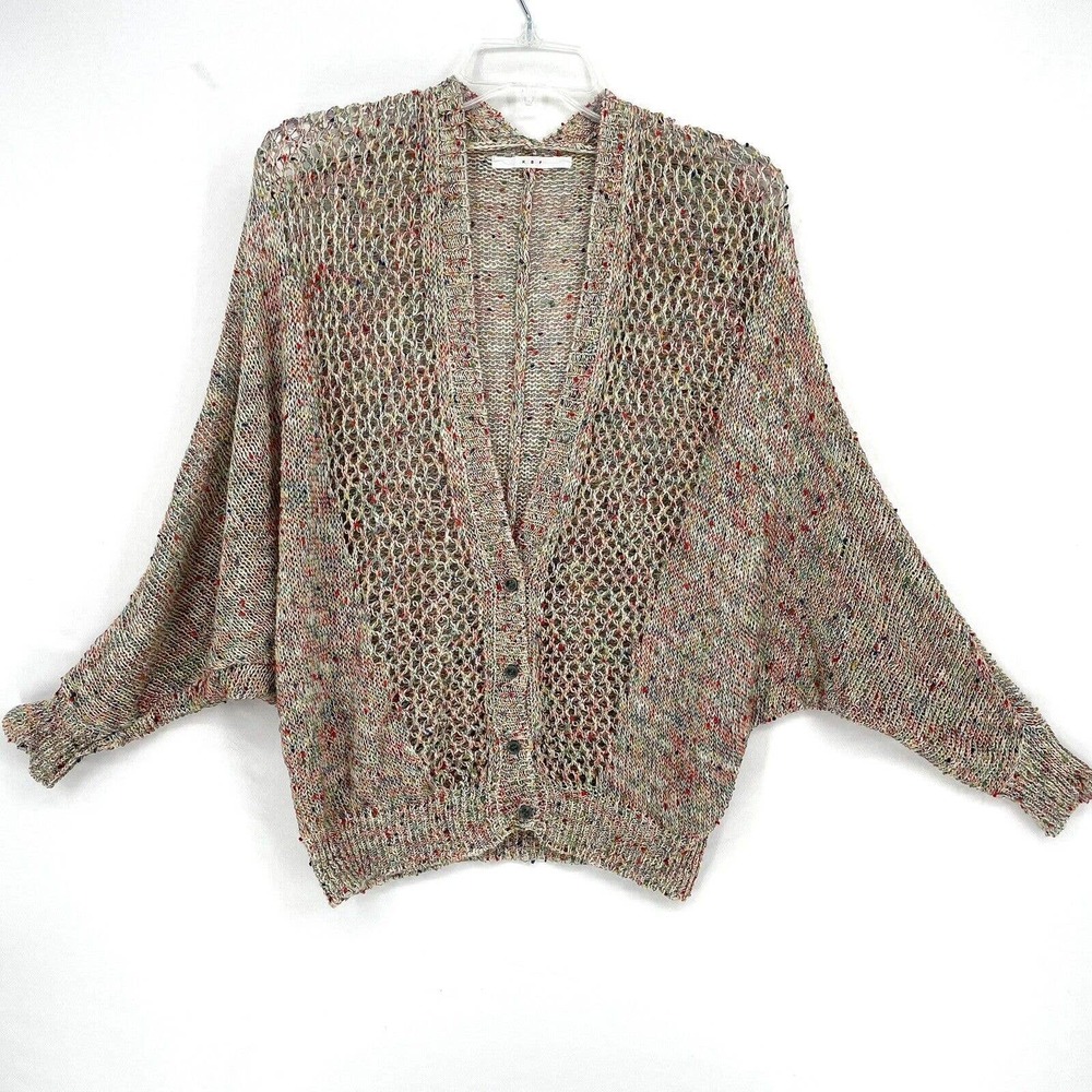 KBF Urban Research One Piece A-Line Long Sleeve Multi Color Cardigan Sweater